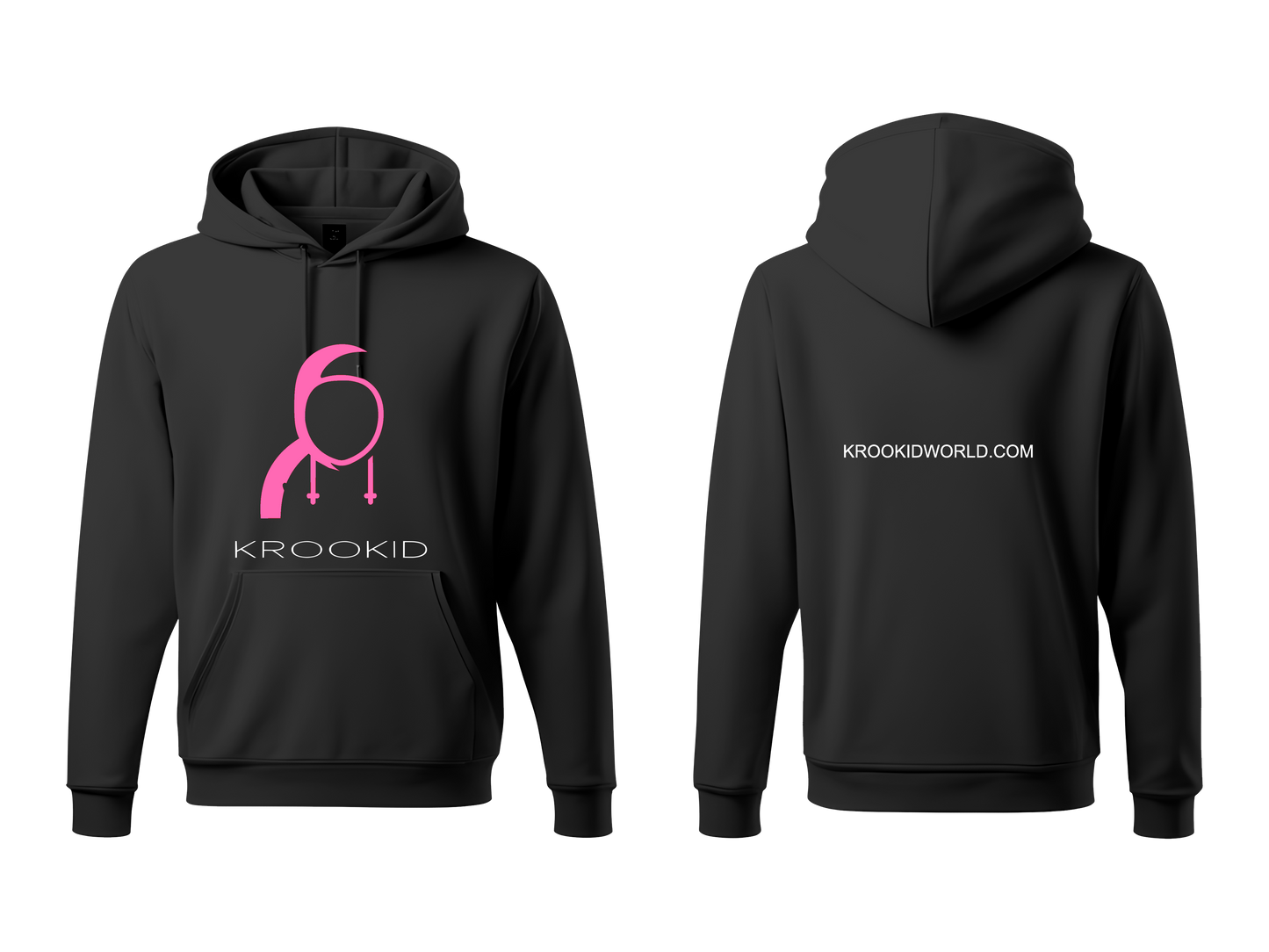 Krookid Signature Hoodie Single Stripe Hot Pink