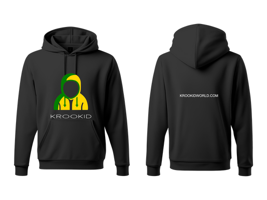 Krookid Signature Hoodie Dual Stripe Green and Yellow Wallaby