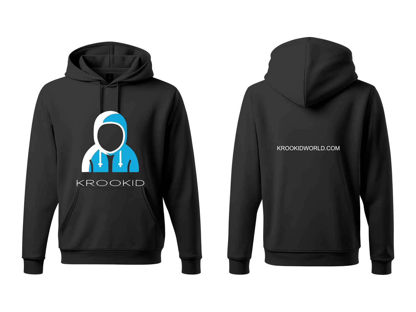 Krookid Signature Hoodie Dual Stripe Cronulla White and Sky Blue