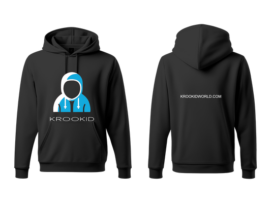 Krookid Signature Hoodie Dual Stripe Cronulla White and Sky Blue