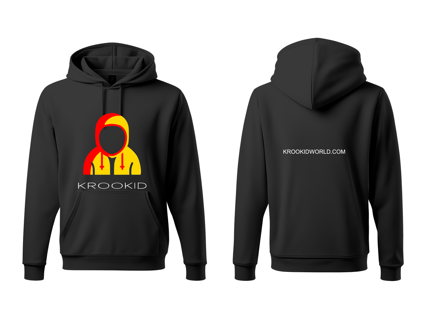 Krookid Signature Hoodie Dual Stripe Red and Yellow