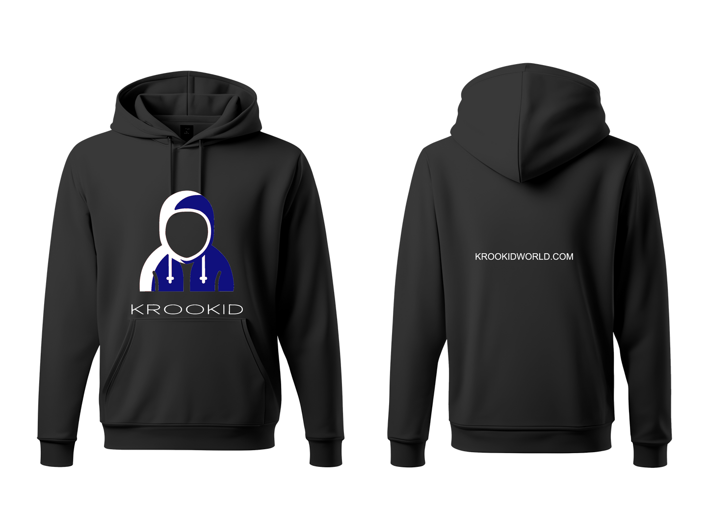 Krookid Signature Hoodie Dual Stripe Mavericks White and Dark Blue
