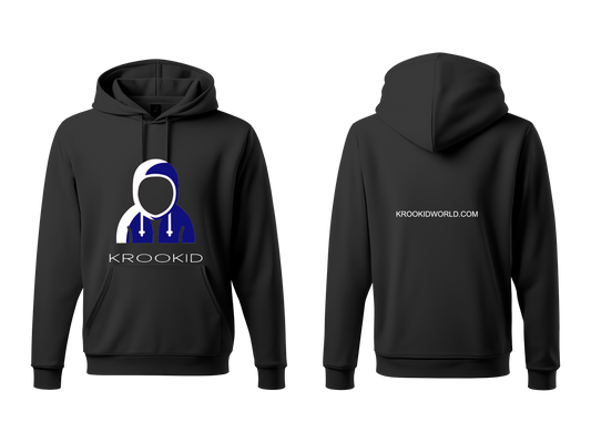 Krookid Signature Hoodie Dual Stripe Mavericks White and Dark Blue