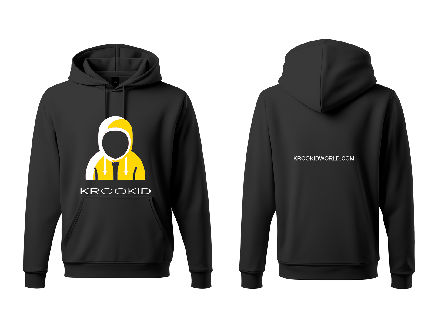 Krookid Signature Hoodie Dual Stripe White and Yellow