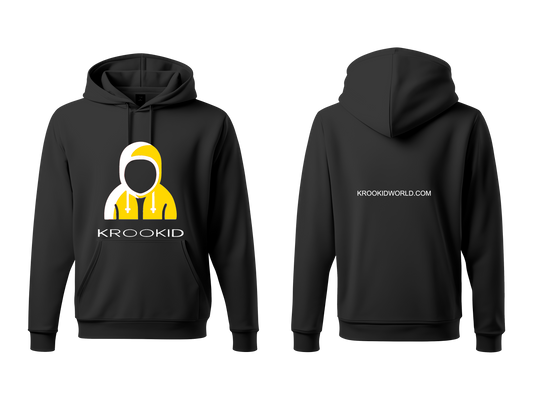 Krookid Signature Hoodie Dual Stripe White and Yellow