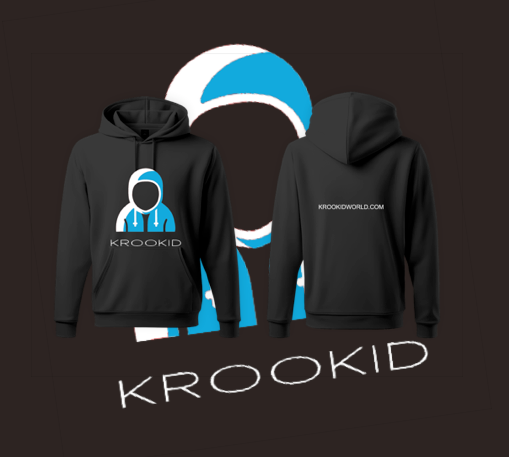 Krookid Signature Hoodie Dual Stripe Cronulla White and Sky Blue