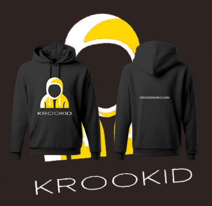 Krookid Signature Hoodie Dual Stripe White and Yellow