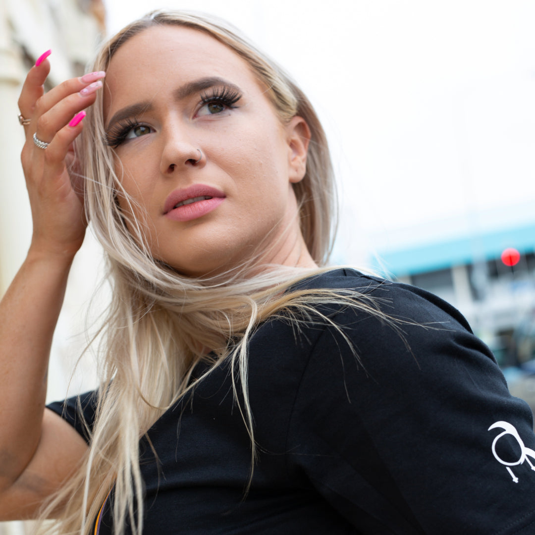 Krookid Signature Tee Single Stripe Light Green - Short sleeve T-shirt