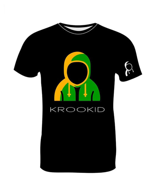 Krookid Signature Tee Dual Stripe Yellow and Classic Green - Short sleeve T-shirt
