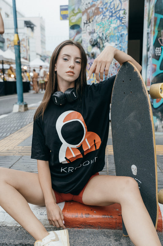 Krookid Signature Tee Dual Stripe Bulls White and Red - Short sleeve T-shirt